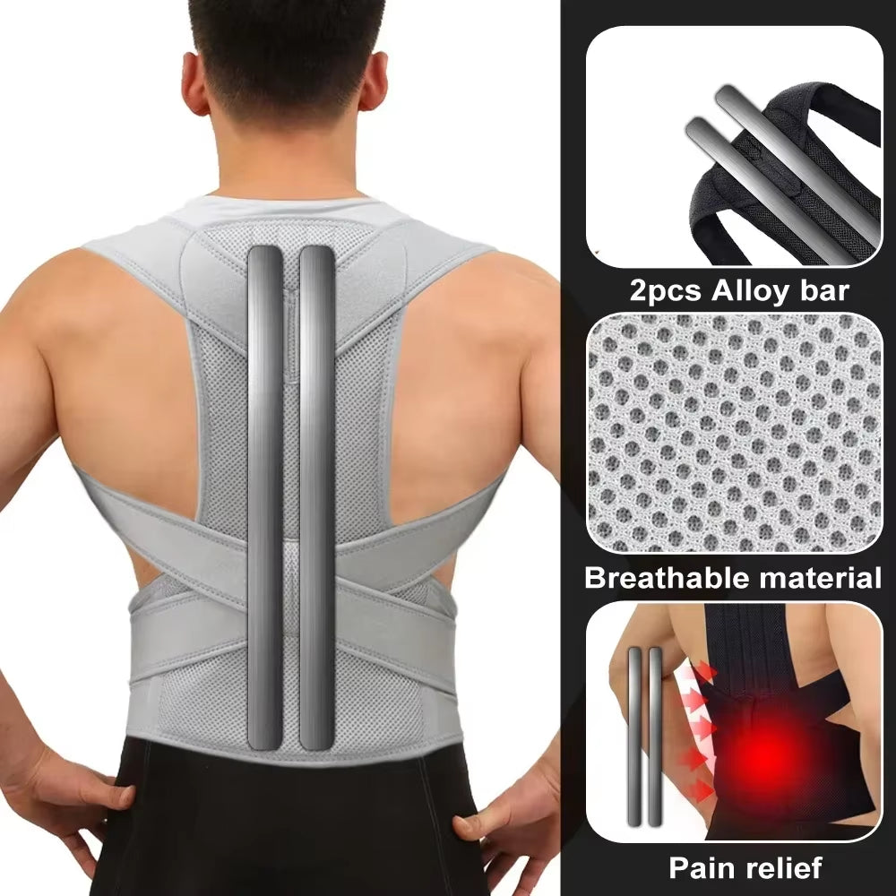 Adjustable Unisex Posture Corrector Brace,Stop Slouching,Back Alignment and Clavicle Support,Hunchback Correction Belt