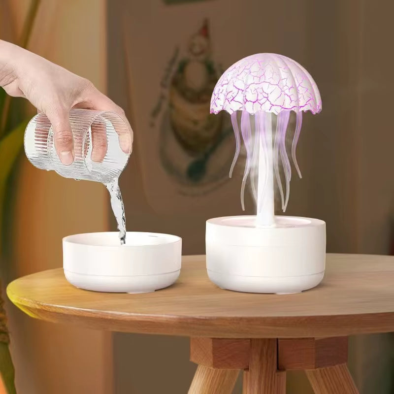 Humidificador Medusa 🌊💨 – Ideal para Dormitorios, Niños y Adultos | Alivio para Alergias y Aire Seco | Luz Nocturna Arcoíris Giratoria 🌈✨